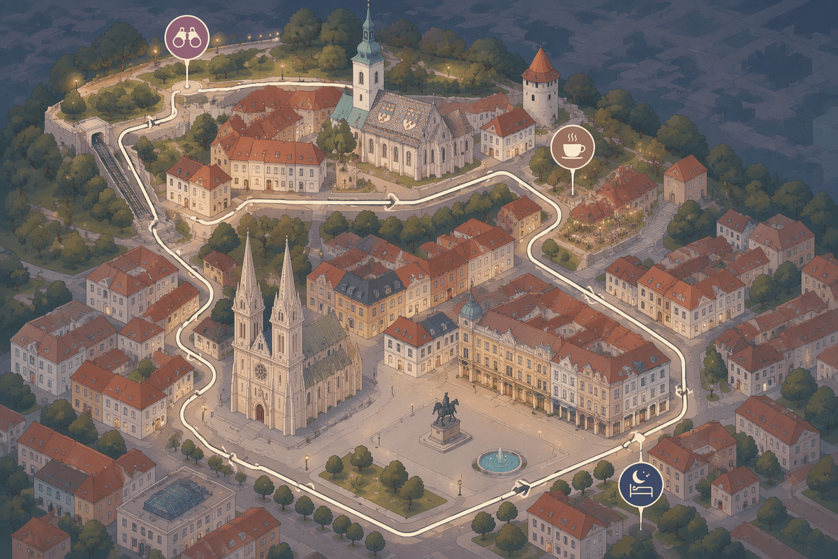 Days 1–2 Zagreb: Must old town; Opt museums; Skip nightlife