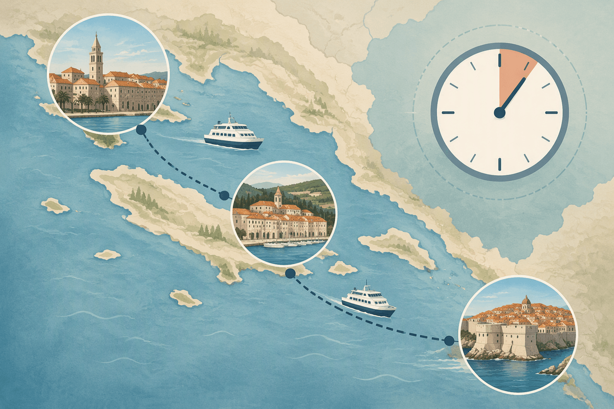 Days 5–6 Islands/Dubrovnik: Must walls; Opt Hvar; Skip daytrips